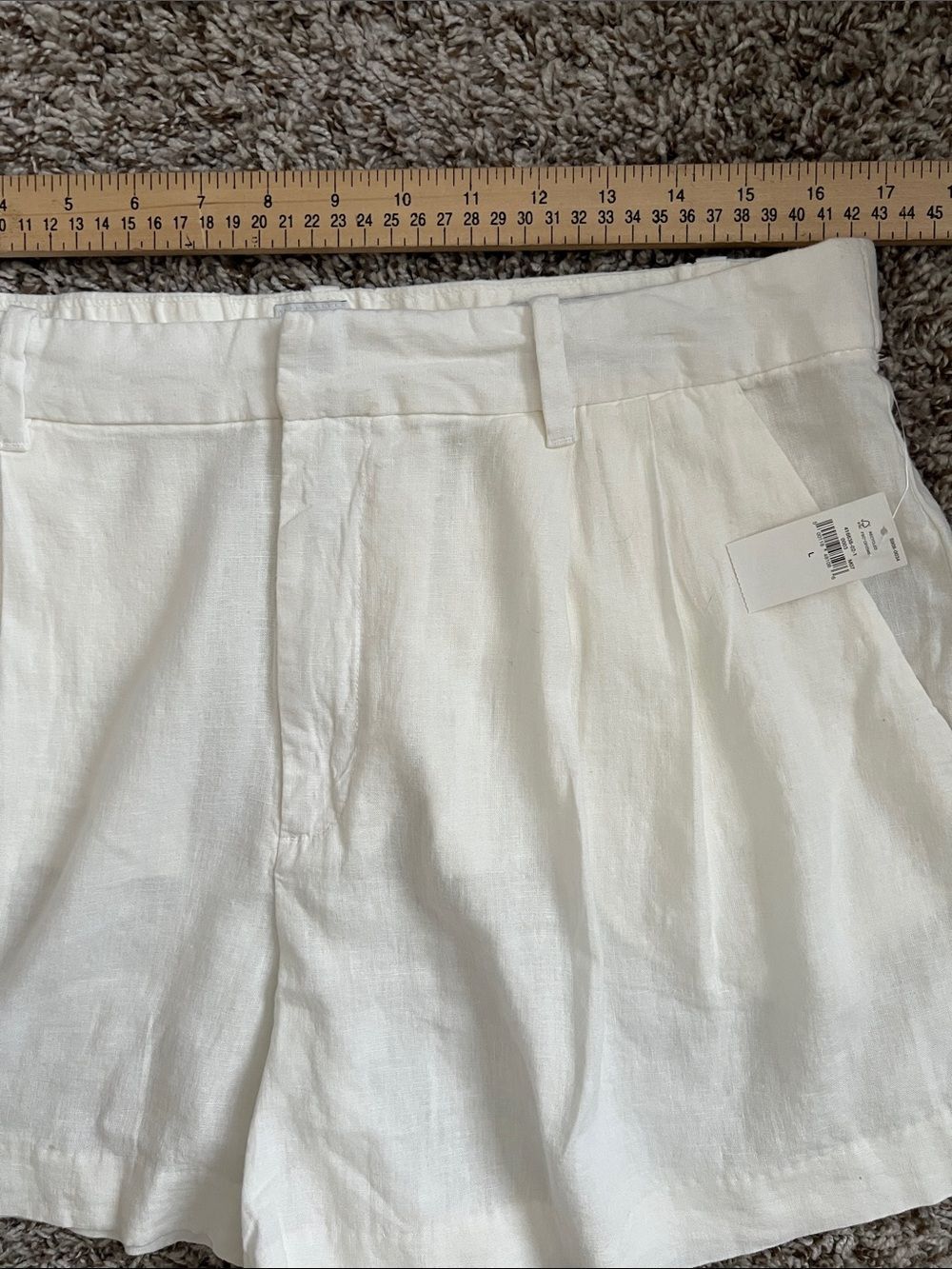 NWT GAP 365 High-Rise Linen Blend Pleated White Shorts Size L - Picture 13 of 15